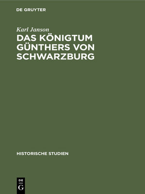 cover image of Das Königtum Günthers von Schwarzburg